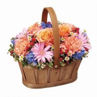 オレンジ&ピンク&ブルーのハーモニーバスケット