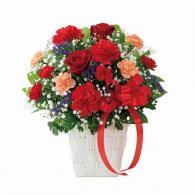 赤バラとカーネーションの母の日アレンジメント