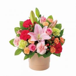 ユリとバラの彩りアレンジメント