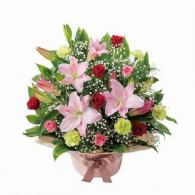 ユリとバラのプレミアムアレンジメント