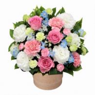 ピンクバラのポットアレンジメント