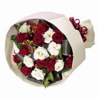 赤と白の豪華な花束